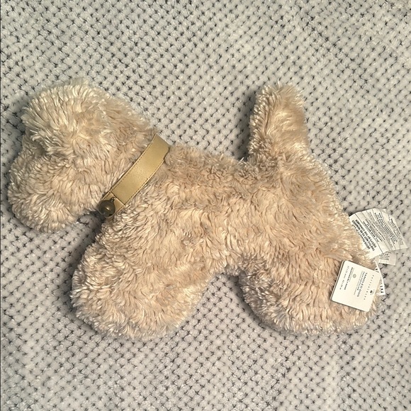 Pottery Barn Tangled Dog Faux Fur Pillow Doodle with Bells